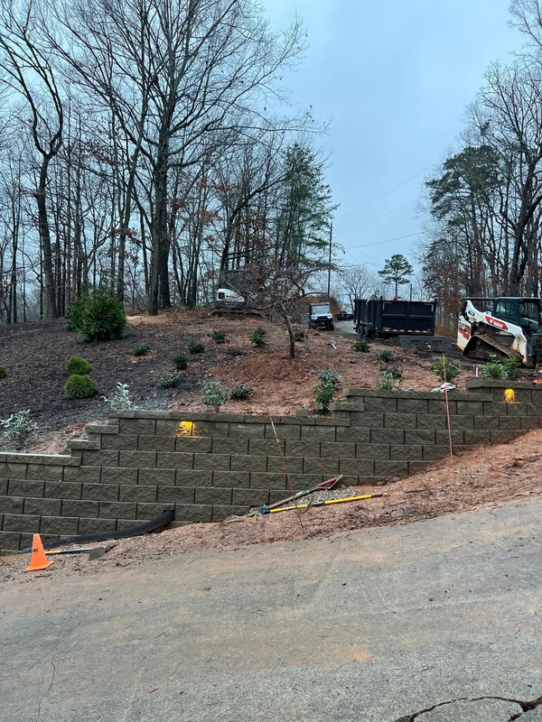 Landscape renovation with fresh beds and planting